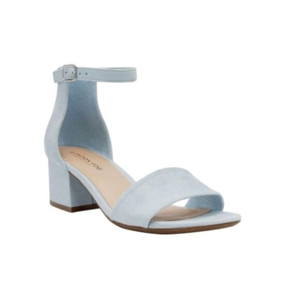 London Fog Women’s Sandals sz 8.5 Powder Blue Block Heel NEW # Box 328